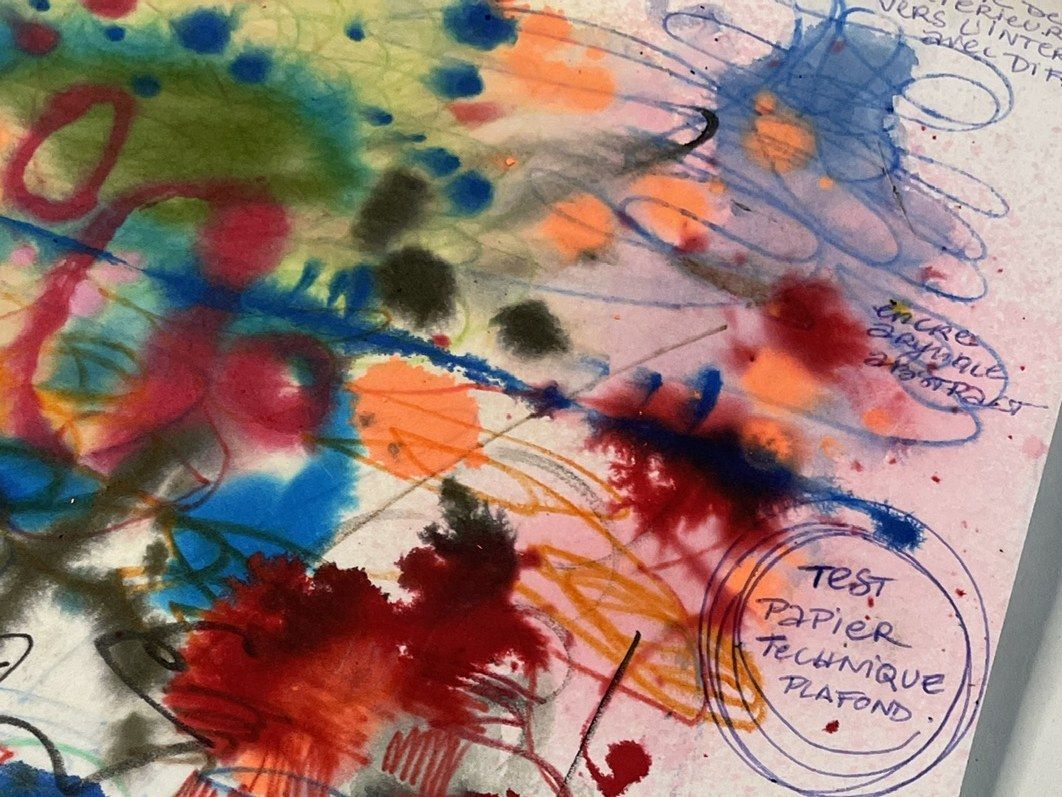 Page de tests d'encre : test papier technique