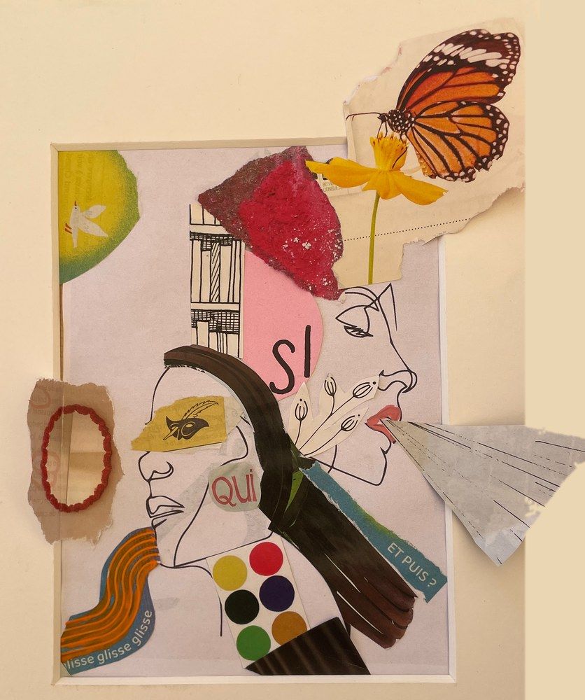 Collage Muse Connexion : deux visages, la voix qui sort du cadre