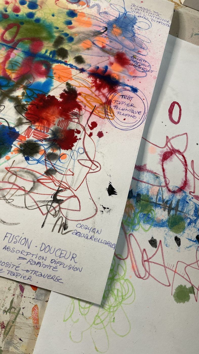 Encres rouges sur papier
