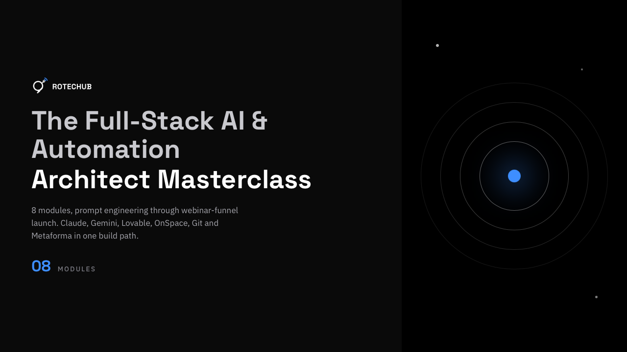 Full-Stack AI & Automation Architect Masterclass cover